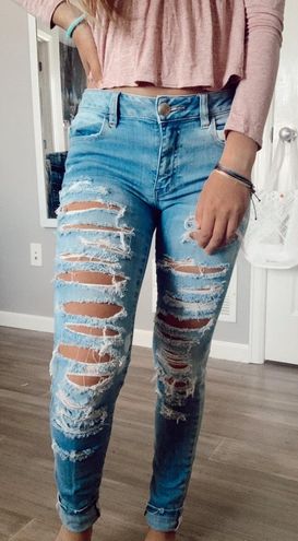 American Eagle Outfitters Ripped Jeans Blue Size 0 - $18 - From