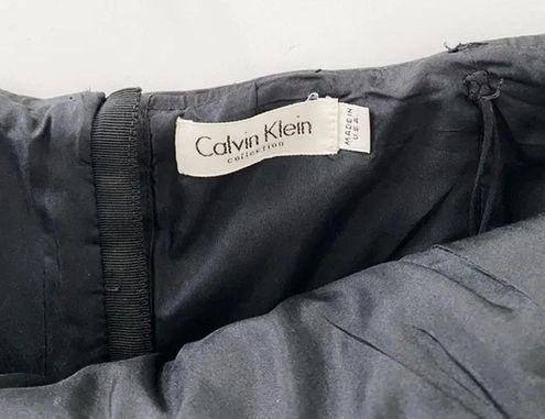 Calvin Klein Collection Vintage 90s Designer Runway Wool Strapless Dress  Size 4
