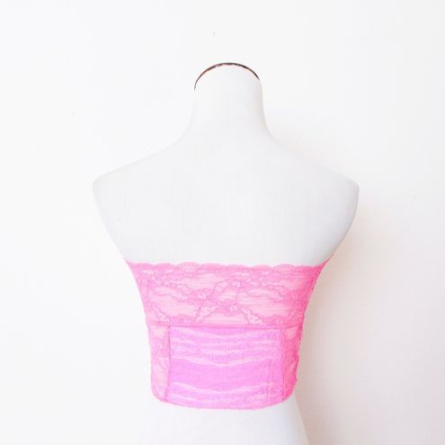 Free People Neon Pink Lace Bandeau Bralette Size M - $14 - From Avril
