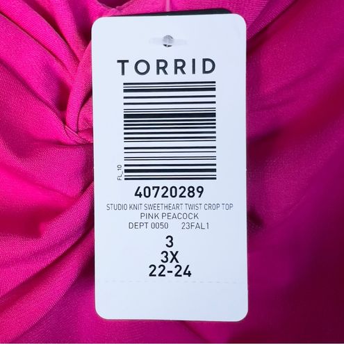 Torrid Size 3(3X)(22-24)Pink Peacock Studio Knit Sweet Heart Twist Crop  Tank Top - $28 New With Tags - From Ginny