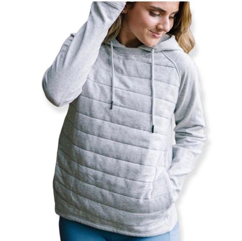 Zyia Active Combo Quilted Hoodie Gray Size M 40 From Chelsea