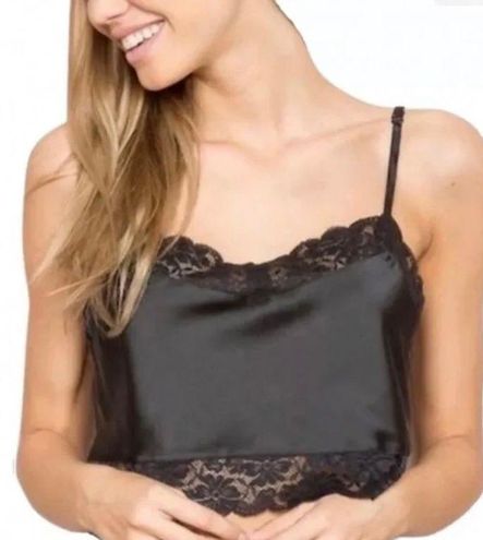 Brandy Melville Black Lace Silk Crop Top - $26 (13% Off Retail) - From  Morgan