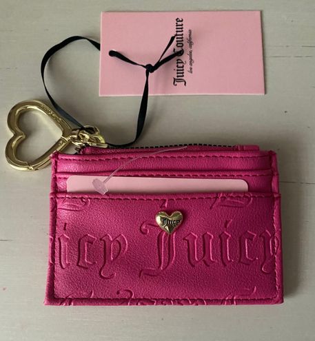 Juicy Couture NWT Y2k monogrammed hot pink cardholder wallet