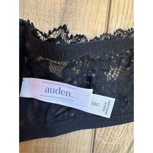 Auden Bra 36C Black Floral Lace Womens Lingerie Racerback