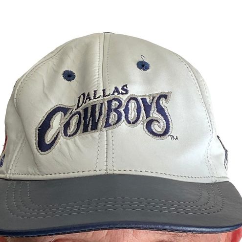 NFL Vintage 1990's Leather Dallas Cowboys Snapback Hat - $36