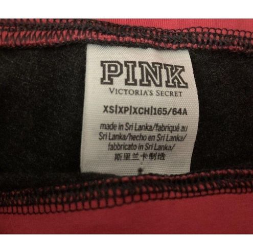 PINK Victoria Secret Small Gray Leggings Hot Pink Navy Logo