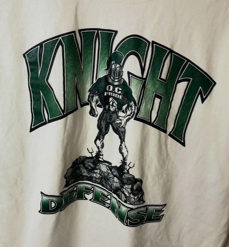 Y2K Vintage Knight Defense Football Player T Shirt Sports Graphic Tee White  2XL Size undefined - $28 - From The