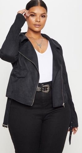 filosofi vant flyde Pretty Little Thing Plus Black Faux Suede Biker Jacket Size XL - $25 (56%  Off Retail) New With Tags - From Nasreen