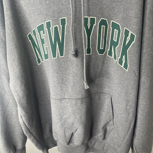 Brandy Melville New York Oversized Hoodie Gray - $38 (15% Off