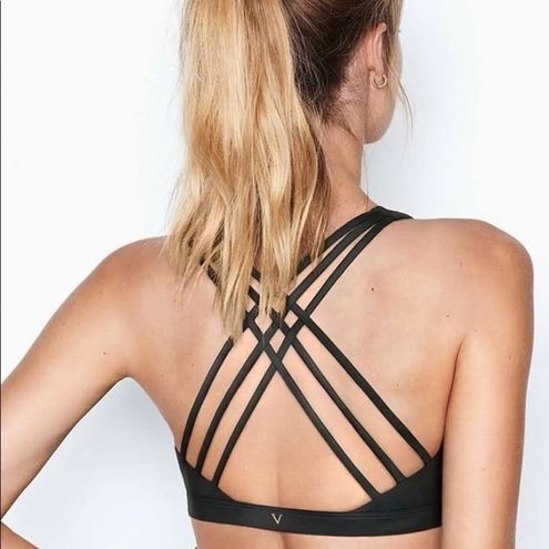 Victoria's Secret Sport Padded Strappy Back Light Impact Sports Bra Black M  Size M - $29 - From Fried