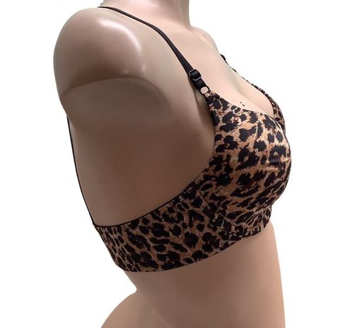 Inspirations Cheetah Satin Underwire Bra Size 36A (Preowned
