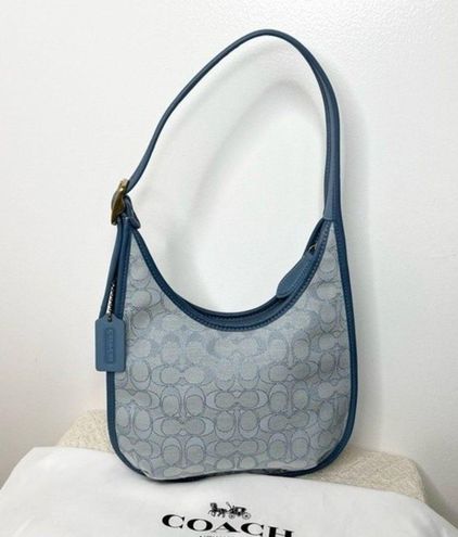 Coach Originals Ergo Shoulder Bag Purse Signature Jacquard Blue C2588