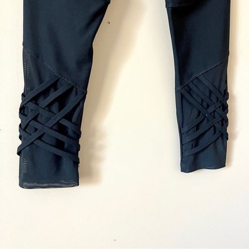 Vogo Athletica  Black Sheer Panel Cropped Leggings Sz M Size M - $11 -  From Darcy
