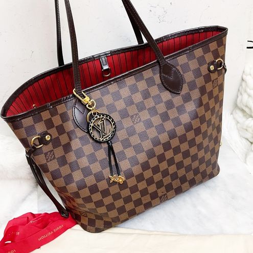 AUTHENTIC LOUIS VUITTON NEVERFULL MM Damier Ebene Tote bag No.1379 