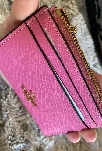 COACH Pink Leather Mini Skinny ID Case NEW