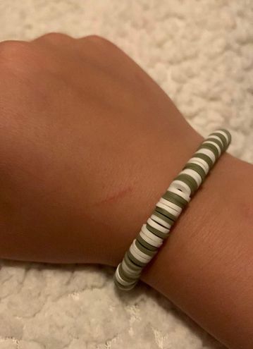 Red, White and black clay bead bracelet 