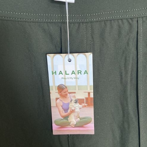 Halara Green High Waisted Multiple Pocket Wide Leg Nylon Cargo