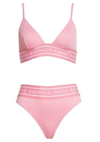 Balmain Bra With Logo in Pink