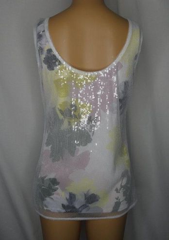 White House  Black Market WHBM Floral Sequin Tank Top XS - $29