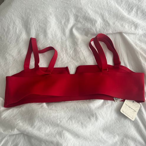 Free People NWT intimately notched lily haute red scuba bralette