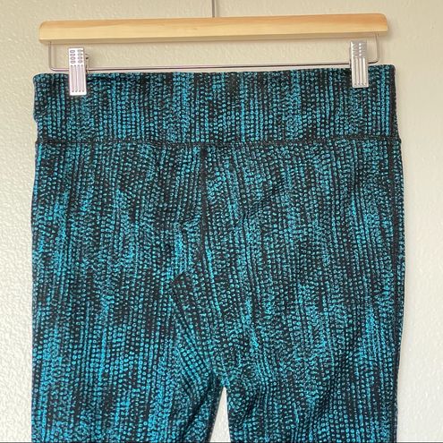 Kirkland Signature Kirkland Leggings Blue Teal Pattern 3/4 Length