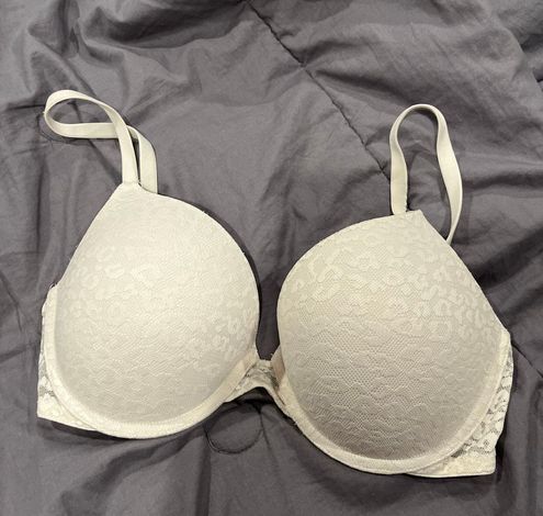 PINK - Victoria's Secret PINK White Cheetah Print Lace Push-up Bra Size 32  E / DD - $17 - From Kendal