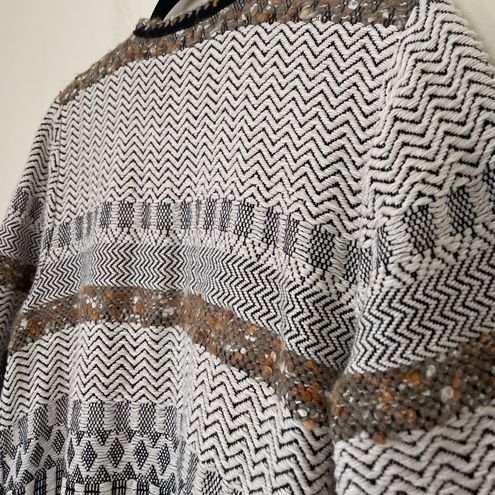 Chico's Open Front Mixed Textured Knit Cardigan Sweater Jacket ~ Size 2  Size L - $26 - From Ginny