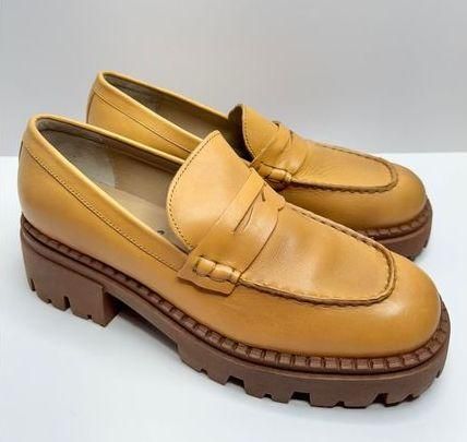 Free People Lyra Lug Sole Loafer Size 10US Saffron Tan Leather