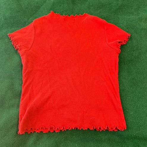 Brandy Melville Red Crop Top Tee Shirt Size undefined - $15 - From