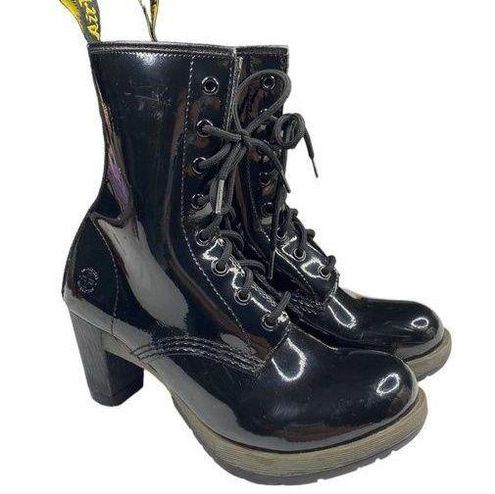pyramide historie Tilkalde Dr. Martens Darcie Black Patent Leather Heel Boots Rare & Discontinued Size  8 - $164 - From Palmetto