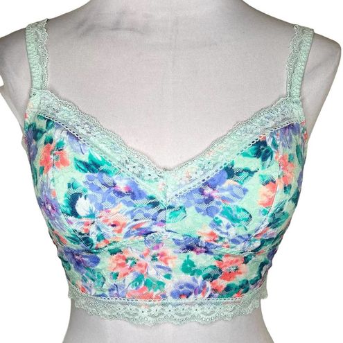 Gilly Hicks Hollister Sydney Bralette MEDIUM Blue Floral Lace V