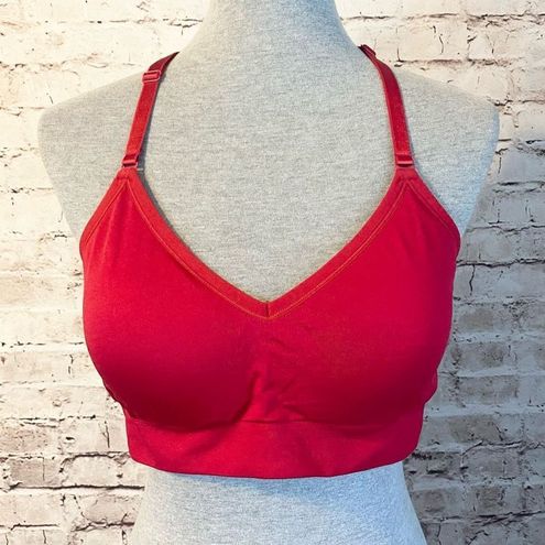 Torrid Red Bra No-Wire Lightly Lined Lacey Racer Back Size 2 46