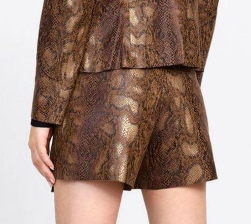 $120 Neiman Marcus Women's Brown Faux Leather Snakeskin