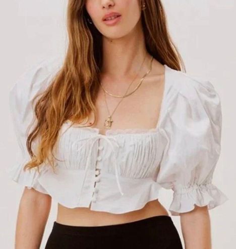 For Love & Lemons White Carey Crop Top - $110 New With Tags - From