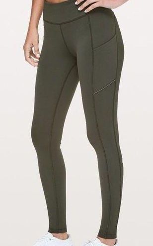 Lululemon Army green dark olive leggings size 6! Have pockets! Perfect  condition - $30 - From Elizabeth