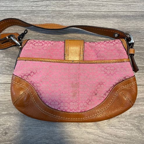 Y2k Pink Coach Shoulder Bag soho signature - Depop