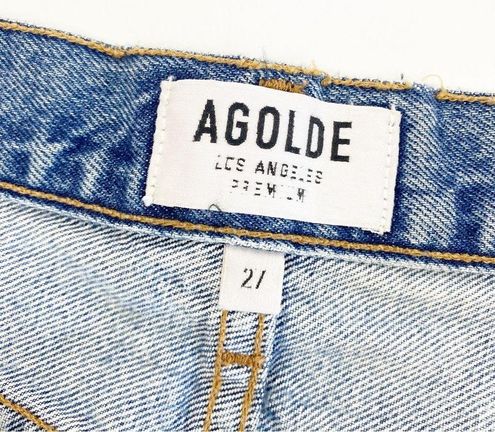 AGOLDE Palladium Hi Rise Denim Jean Western Mini Skirt Renewal