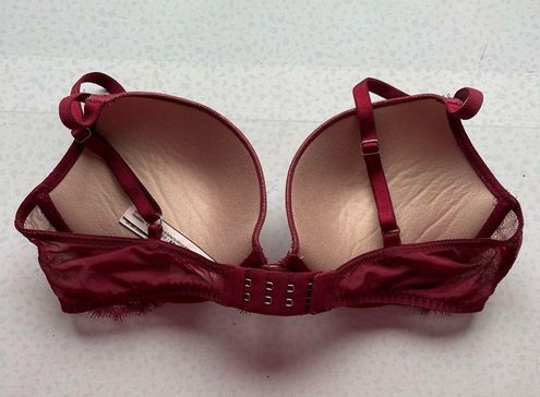 Victoria's Secret VS Dream Angels Burgundy Lace Push Up Bra Size 32D - $19  - From Paige
