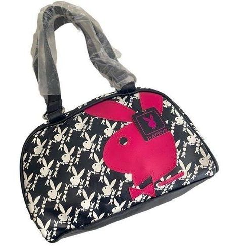 Vintage Playboy Bunny Black Purple PVC Large Double Handle Travel Duffle  Bag | eBay