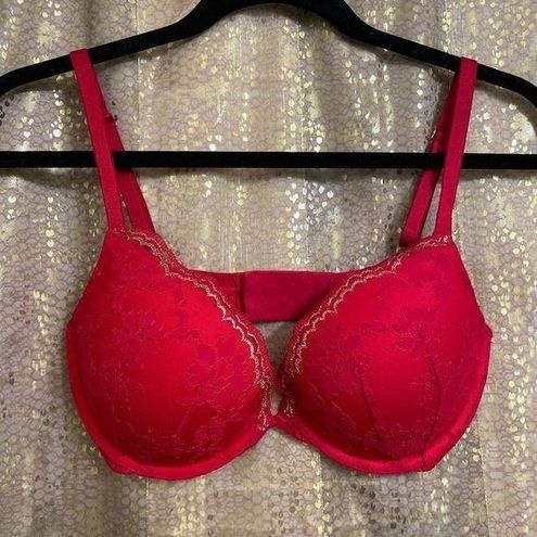 Victoria's Secret Dream Angels Red Gold Lace Push Up Bra 32DD Size 32 E /  DD - $27 - From Jessica