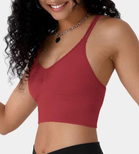 Halara NWT Seamless Flow Low Support Ruched Double Strap