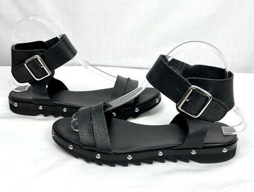 Agl Attilio Giusti Leombruni Sandals Black Ankle Wrap Strap Italy