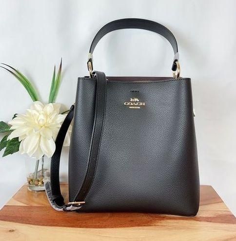 Coach Town Bucket Bag, Black Oxblood