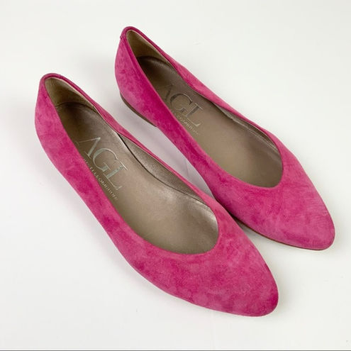 Attilio Giusti Leombruni AGL Ballerina Flats Tourmaline Suede Pink