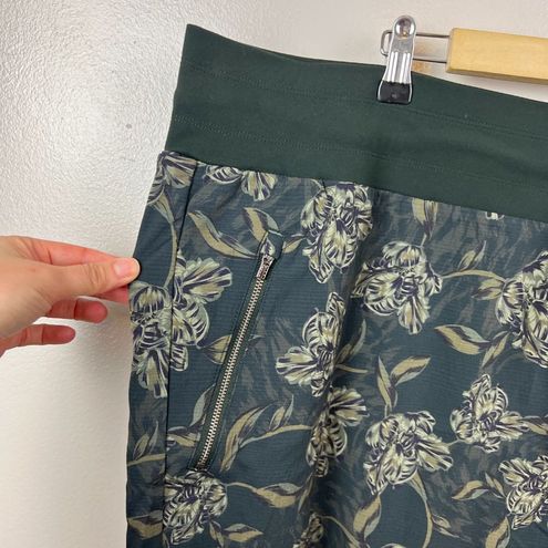 Athleta Trekkie North Jogger Pants Size 26 Green Floral Travel