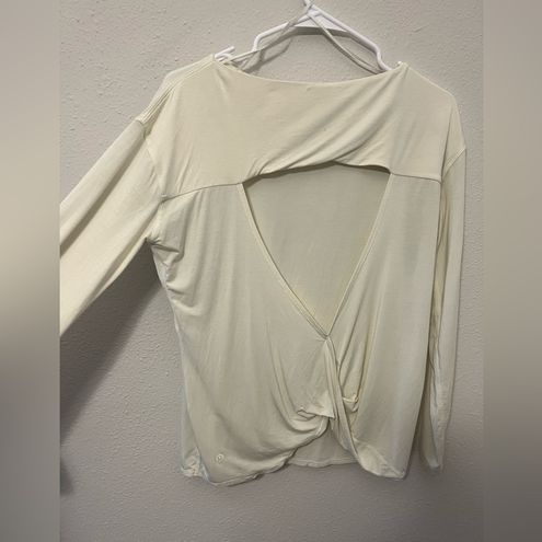 Lululemon Modal-Blend Open-Back Long Sleeve Shirt in lemon sorbet size 8 -  $28 - From Jessica