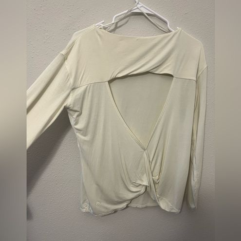 Lululemon Modal-Blend Open-Back Long Sleeve Shirt in lemon sorbet