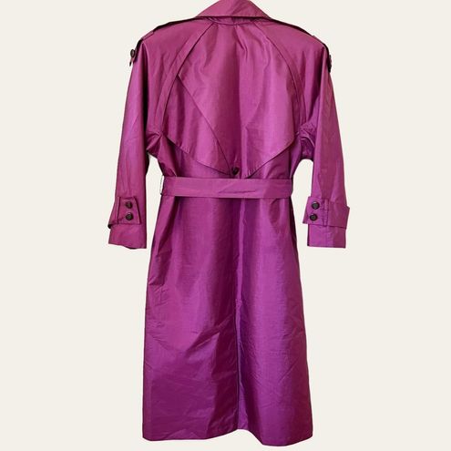 Vintage American Bazaar Pink Long Trench Coat Size M Size M - $77