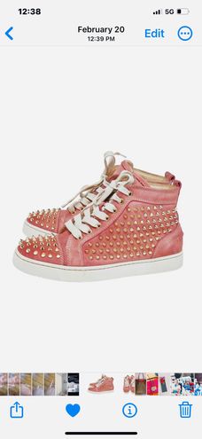 Christian Louboutin, Shoes, Authentic Christian Louboutin Peach Nubuck  Spike Louis Orlato Mid Top Sneakers