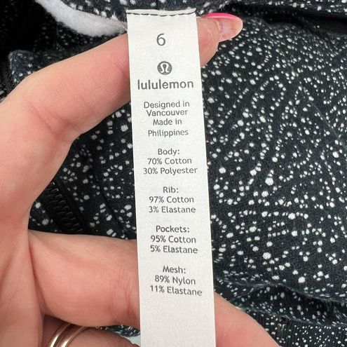 LULULEMON LEGGINGS CA 35801 RN 106259 GRAY + WHITE SPLATTER SIZE 10 EXC COND